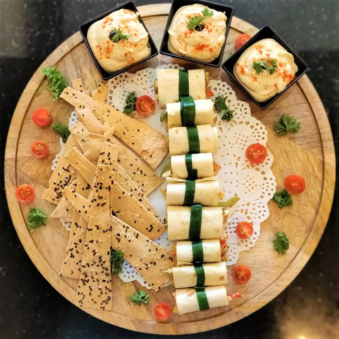 A selection of colourful catering bites